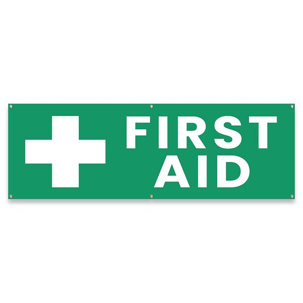 Signmission First Aid Cross Banner Concession Stand Food Truck Single Sided B-72-30060 - main
